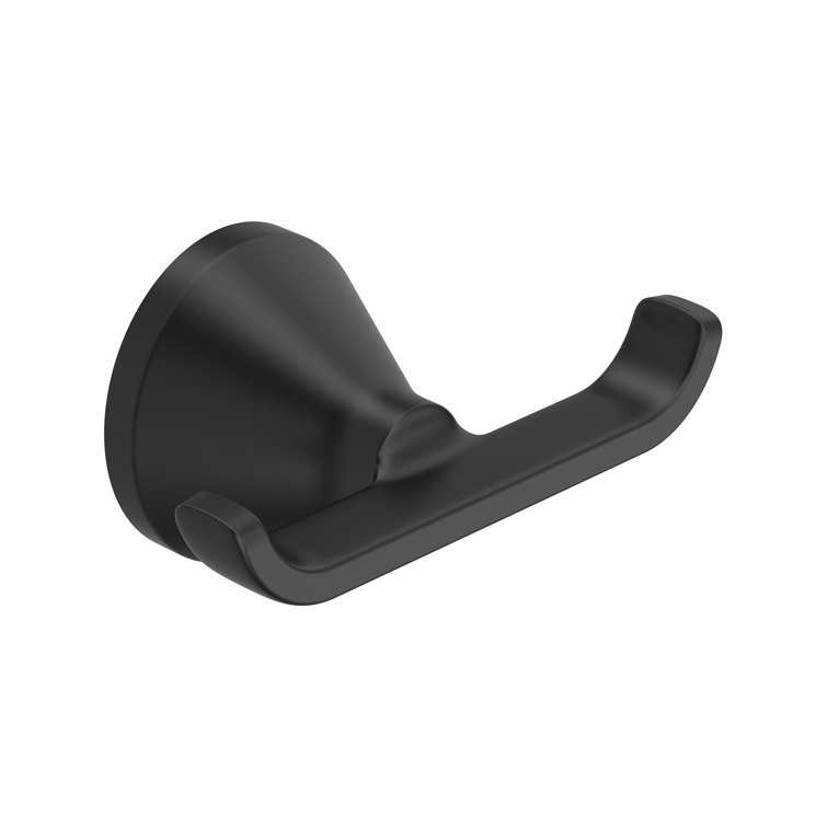 Matte Black Metal Double Robe Hook