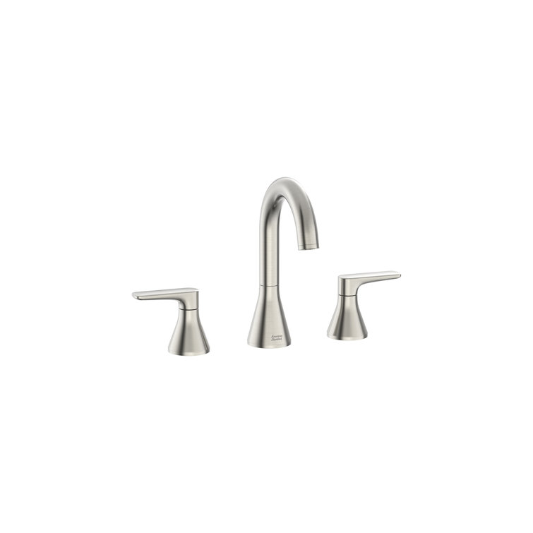 Brushed Nickel 8-Inch Widespread Bathroom Faucet with Drain Assembly