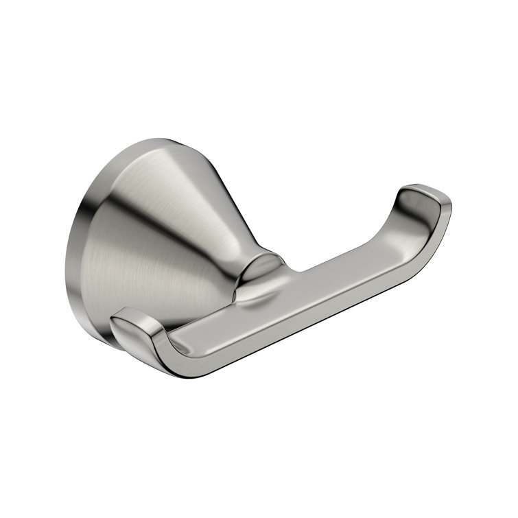 Brushed Nickel Double Robe Hook for Contemporary Bathrooms