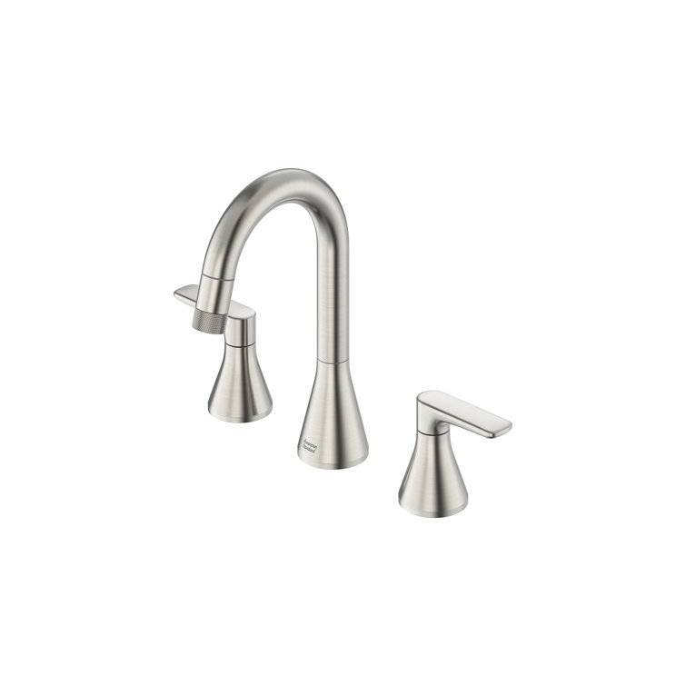 Brushed Nickel High-Arc Widespread Bathroom Faucet with Dual Spray