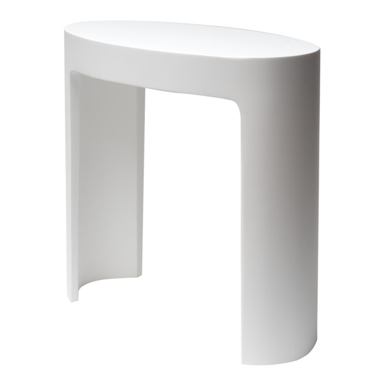White Matte Solid Surface Resin Bathroom Shower Stool