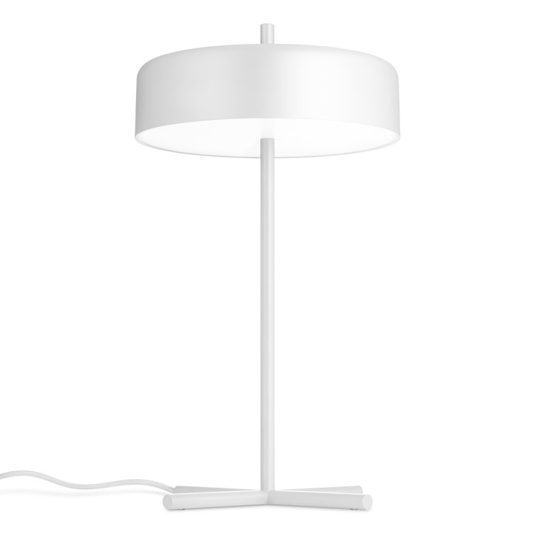 White Powder-Coated Metal LED Table Lamp