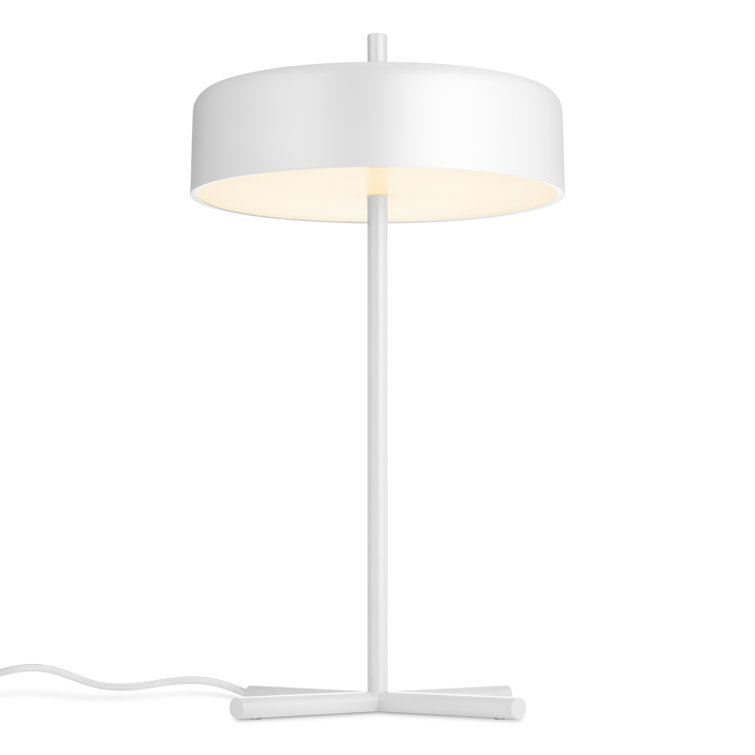 White Powder-Coated Metal LED Table Lamp