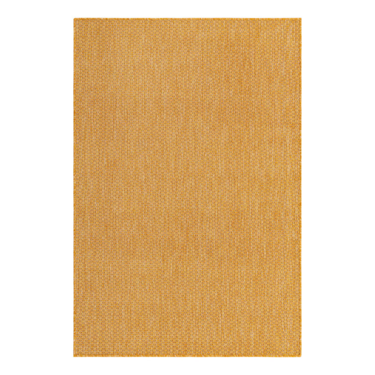Corn Harvest Yellow Flat Woven Outdoor Synthetic Rug 4' x 6'