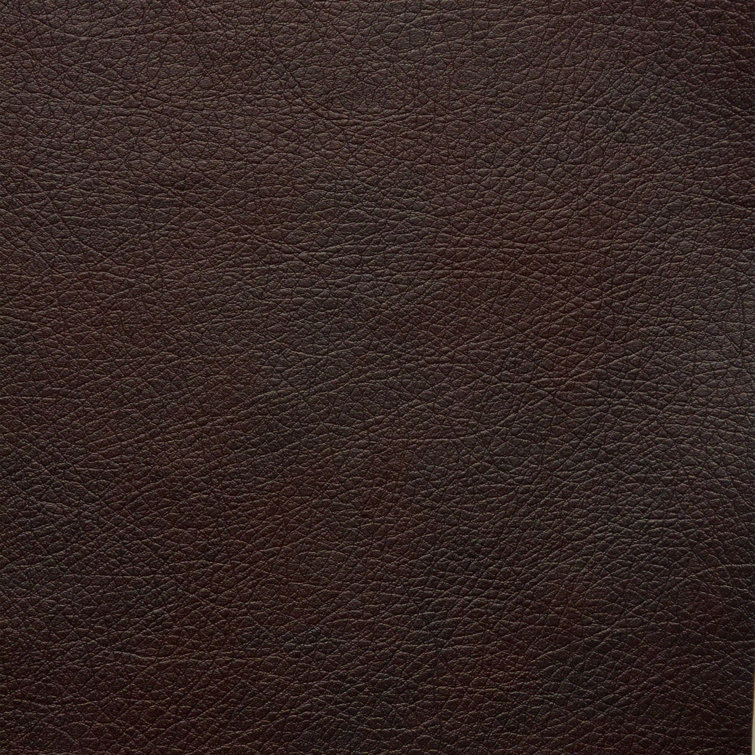 Chestnut Brown Leather 61" Loveseat with Pillow Back and Wood Accents