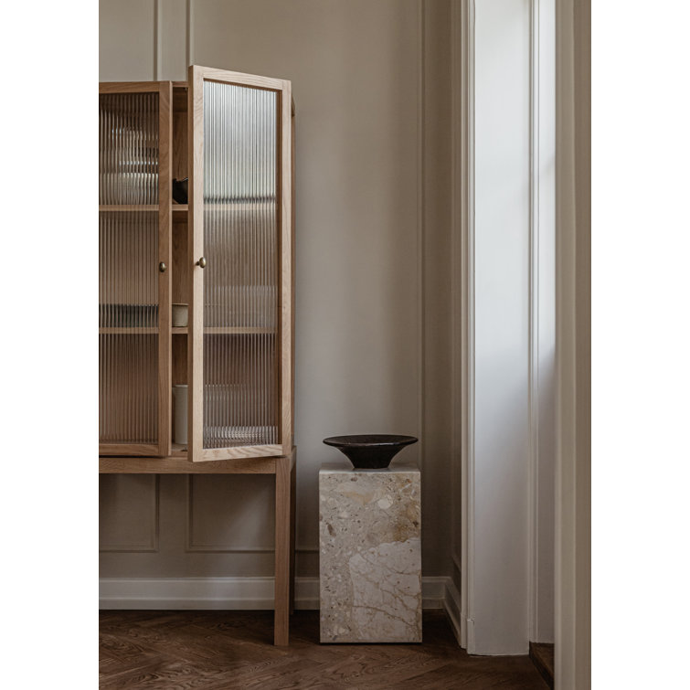 Kunis Breccia Marble Tall Rectangular End Table