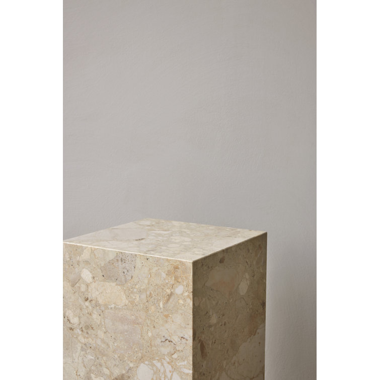 Kunis Breccia Marble Tall Rectangular End Table