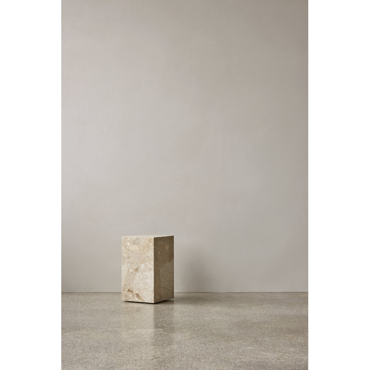 Kunis Breccia Marble Tall Rectangular End Table