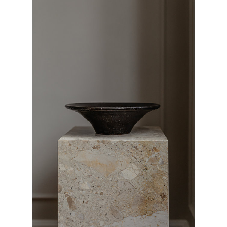 Kunis Breccia Marble Tall Rectangular End Table
