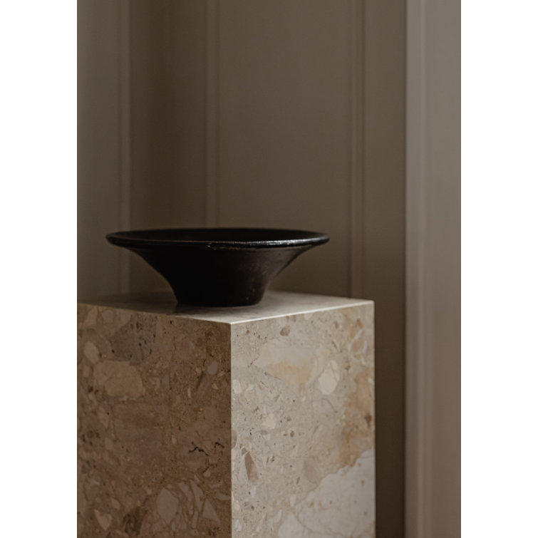 Kunis Breccia Marble Tall Rectangular End Table