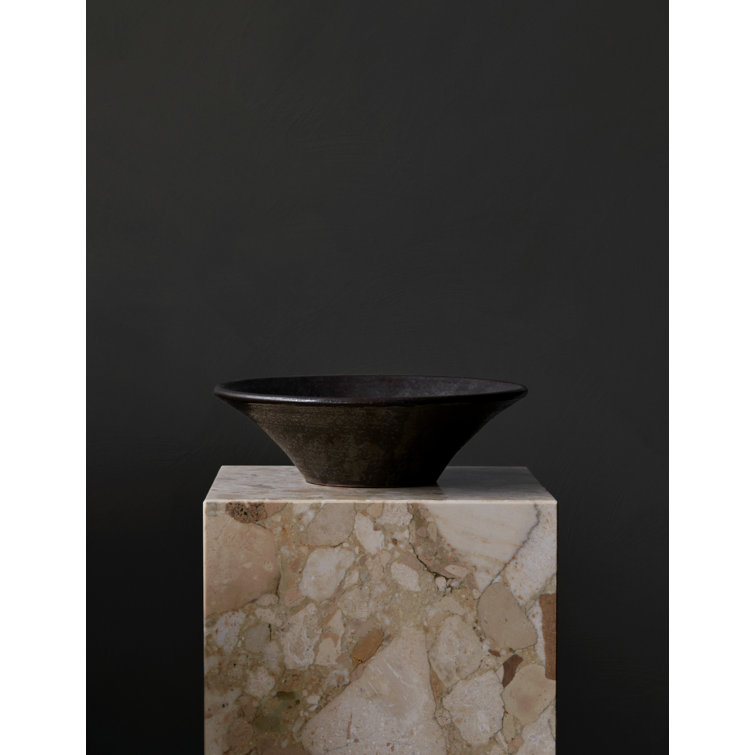 Kunis Breccia Marble Tall Rectangular End Table