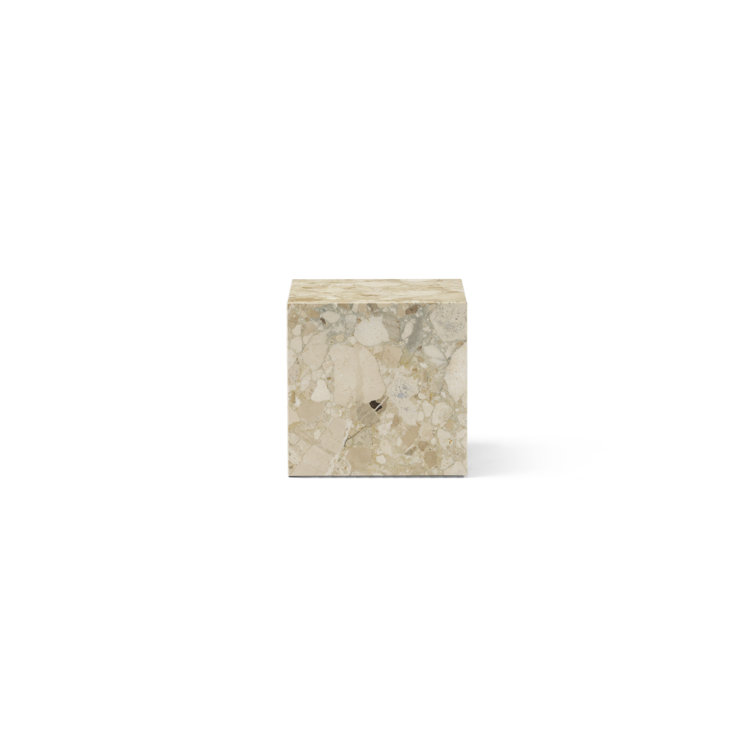 Cubic Black Marquina Marble Tall End Table