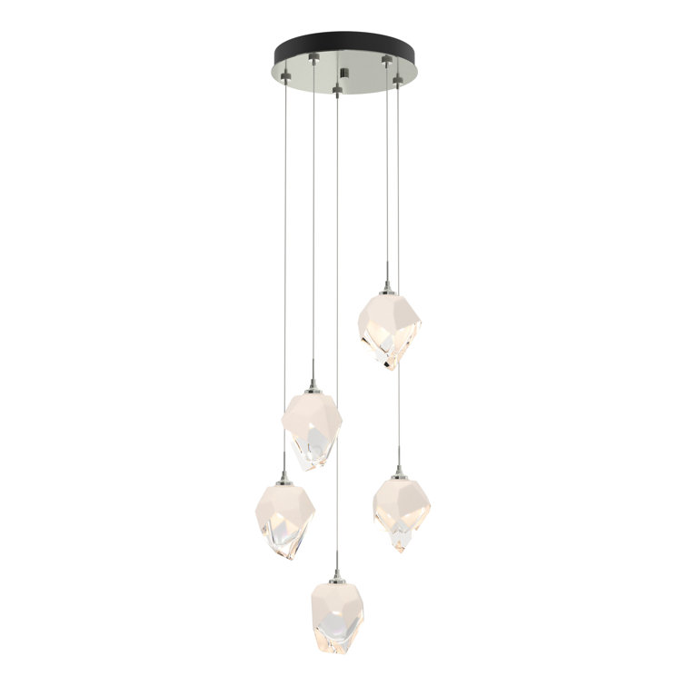 Sterling Crystal LED Multi-Light Pendant in Matte Black