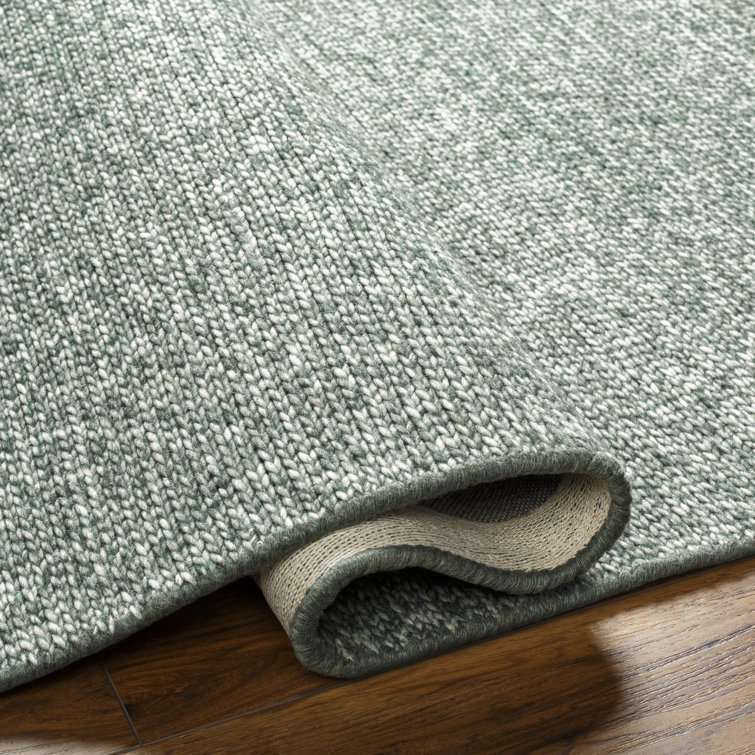 Handmade Gray Wool Rectangular Rug 5' x 7'