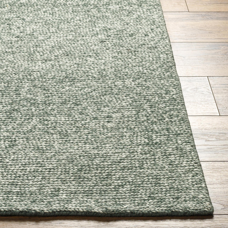 Handmade Gray Wool Rectangular Rug 5' x 7'