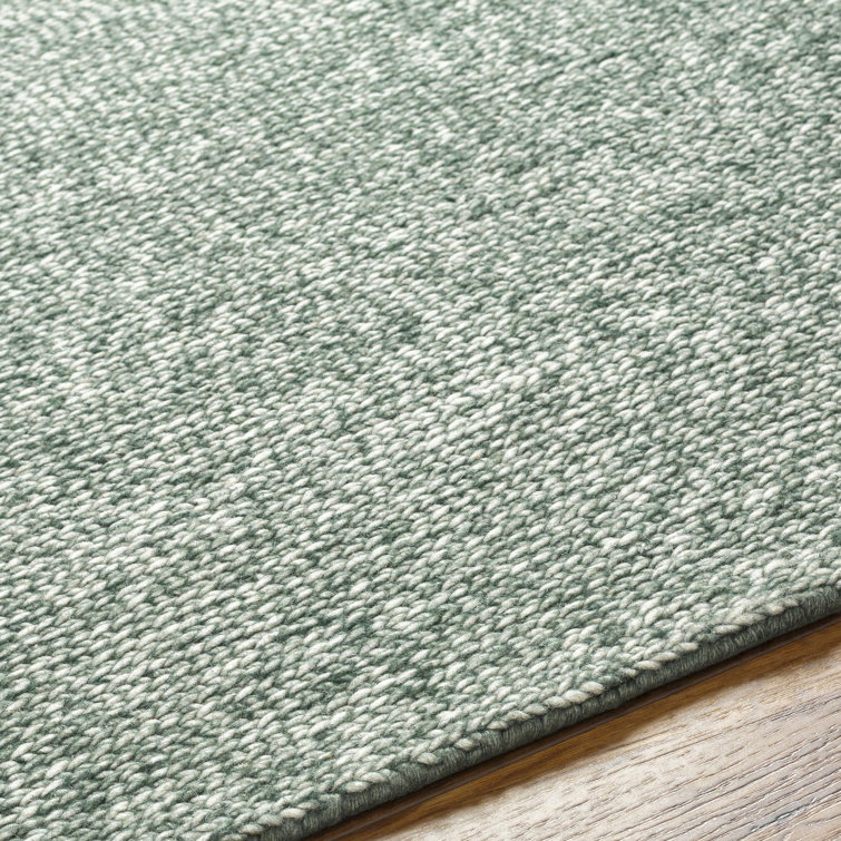 Handmade Gray Wool Rectangular Rug 5' x 7'