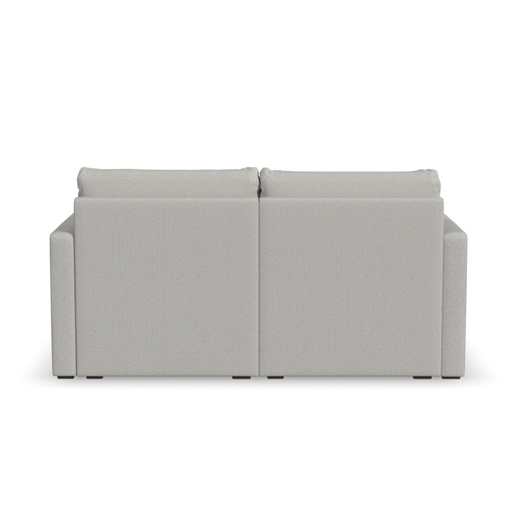 Frost Light Gray Modular Fabric Loveseat with Square Arms