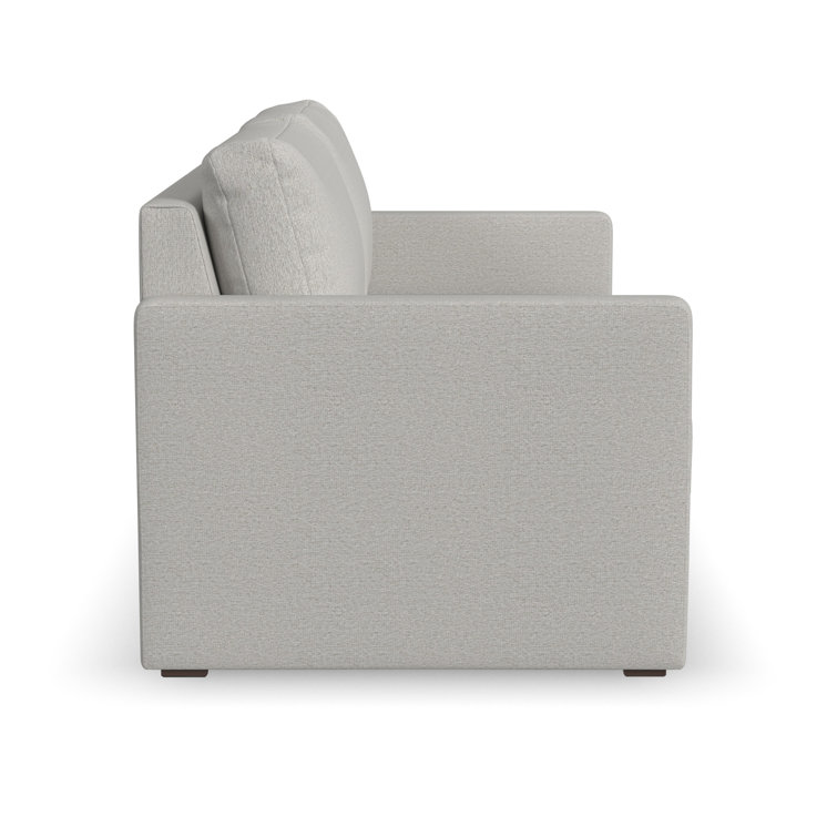Frost Light Gray Modular Fabric Loveseat with Square Arms