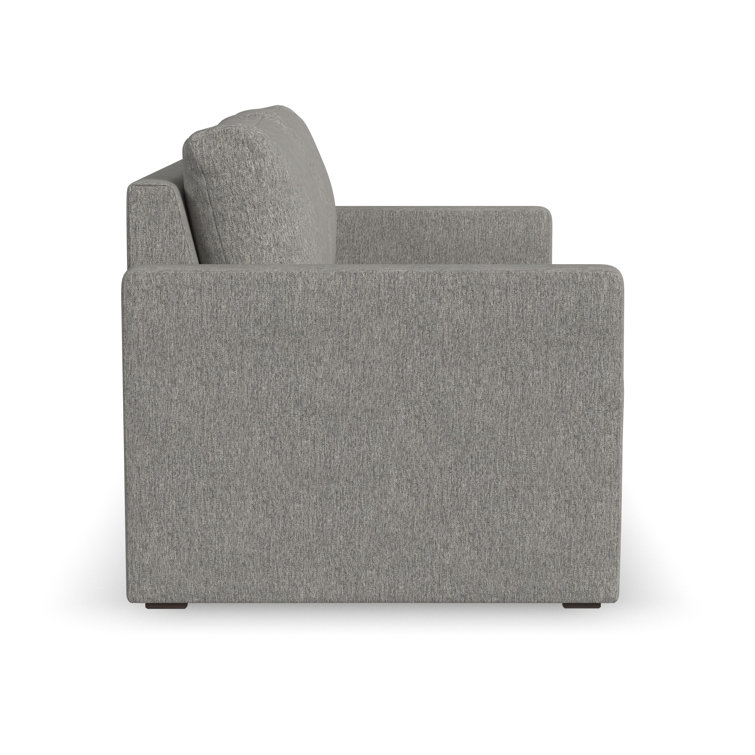 Flex 69.5" Gray Solid Fabric Loveseat with Track Arm & Pillow Back