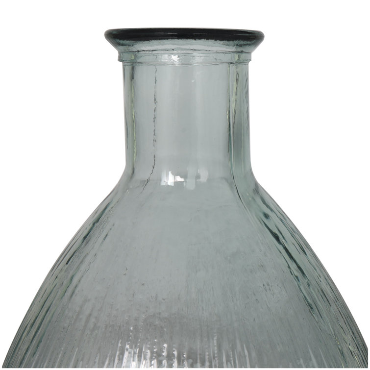 Asymmetrical Handcrafted Clear Glass Table Vase