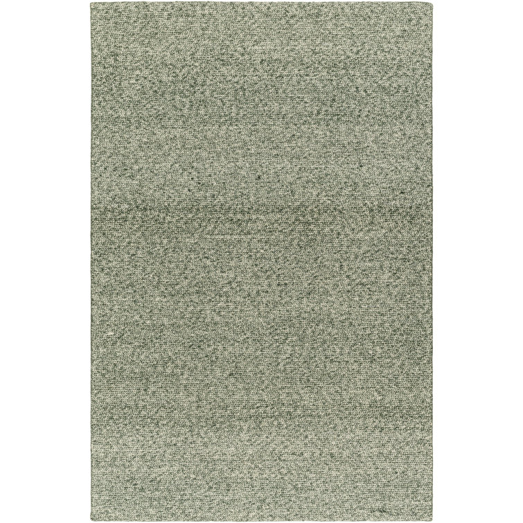Handmade Gray Wool Rectangular Rug 5' x 7'