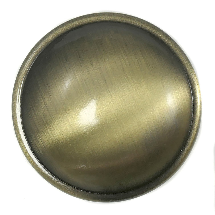 Antique Brass Round Mushroom Cabinet Knob with Mounting Hardware