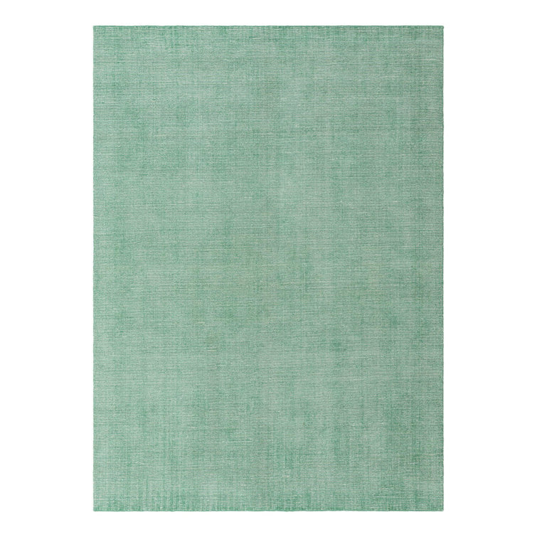Hand-knotted Green Wool Rectangular Area Rug