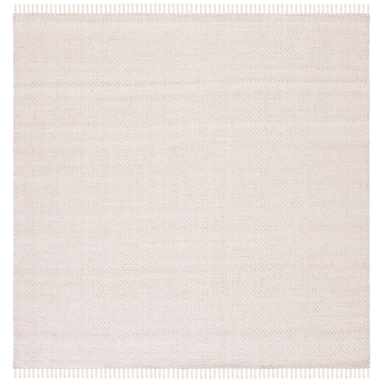 84" Blue Handmade Flat Woven Wool Square Rug