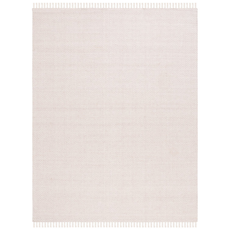Handcrafted Coastal Blue Wool 8' x 10' Flat Woven Rug
