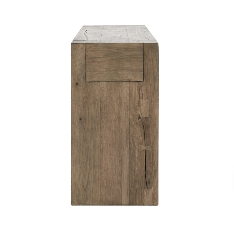Elise 72" Brown Solid Wood Console Table with Storage
