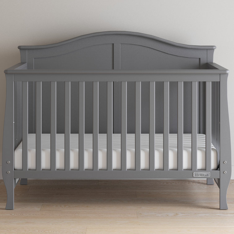 Camden Cool Gray Convertible 4-in-1 Crib with Steel Support