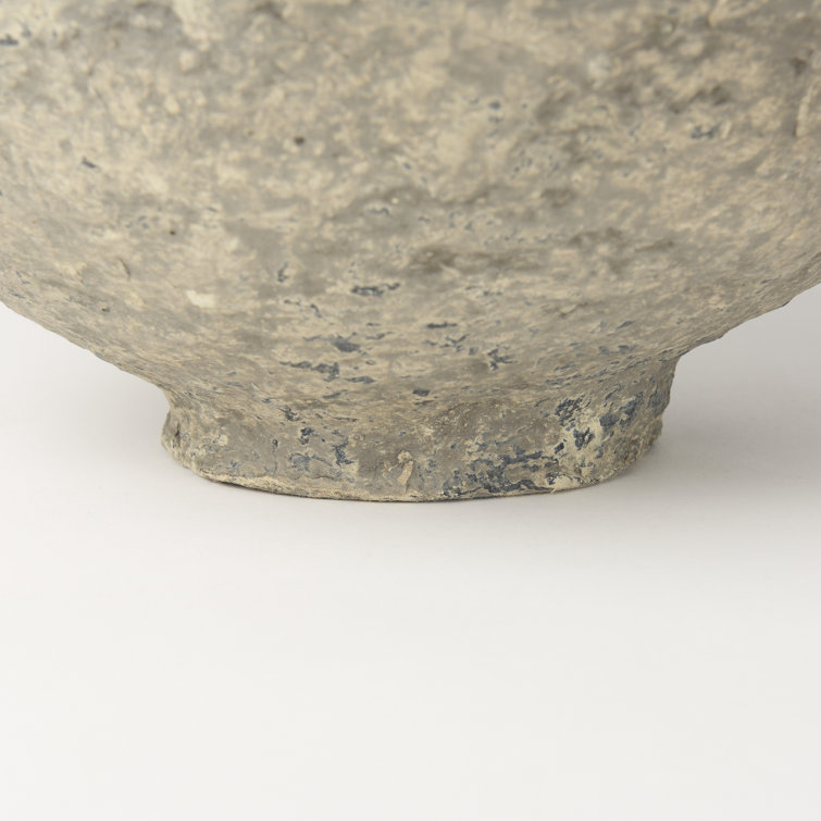 Aldrich Earthy Gray Handmade Paper Mache Decorative Bowls - Set of 2