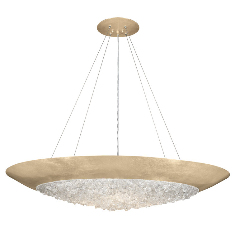 Elysian Crystal Cascade LED Chandelier in Champagne Gold and Matte Black