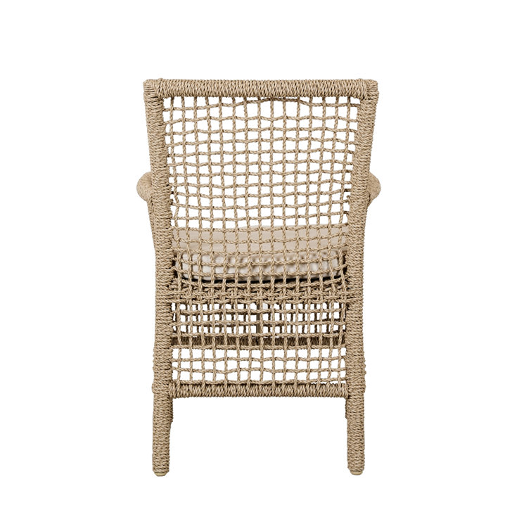 Natural Woven Hyacinth and Aluminum Dining Chair
