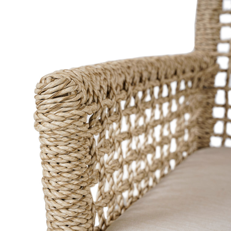 Natural Woven Hyacinth and Aluminum Dining Chair