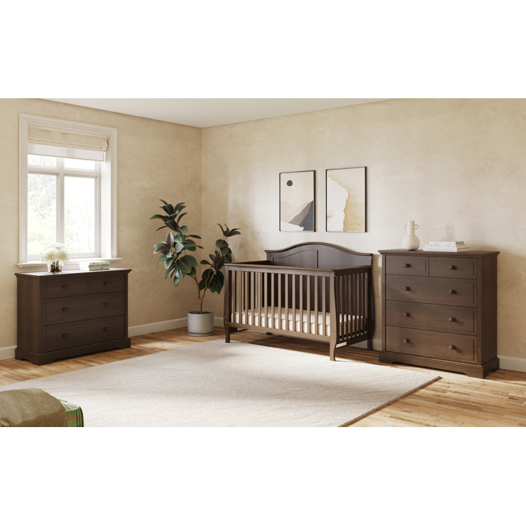 Slate Pine and MDF 4-Drawer Nursery Chest with Soft Close