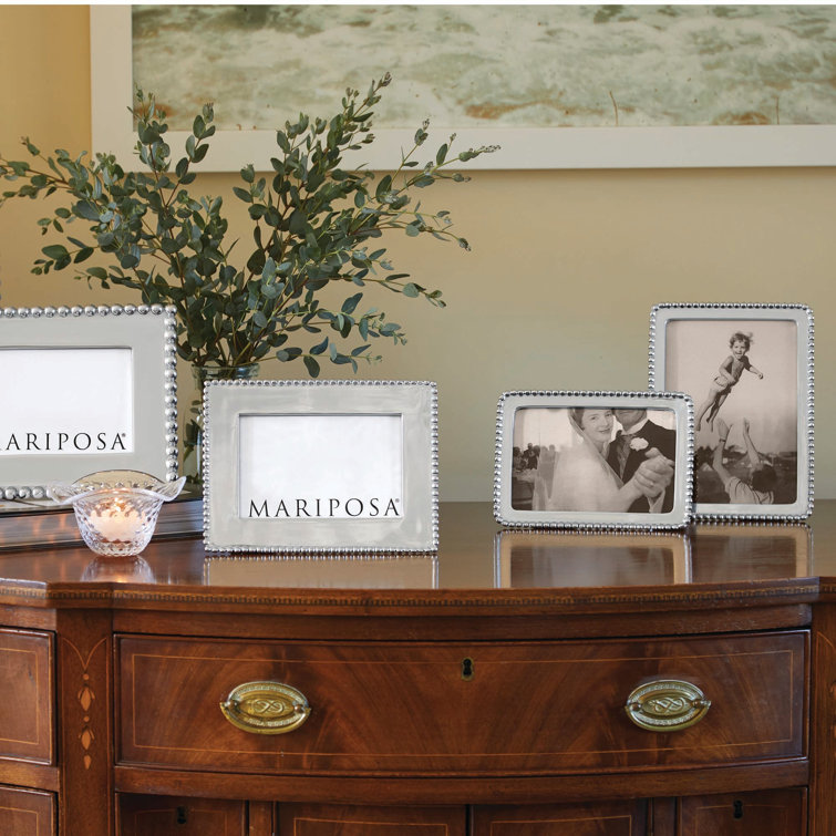 White Beaded 4x6 Recycled Aluminum Picture Frame