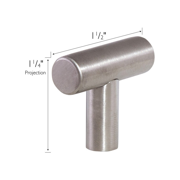 Stainless Steel T-Handle Cabinet Knob with Mounting Hardware