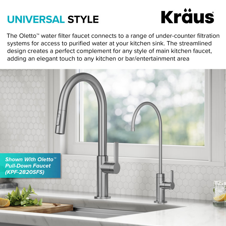 Spot-Free Stainless Steel High-Arc Water Filter Faucet