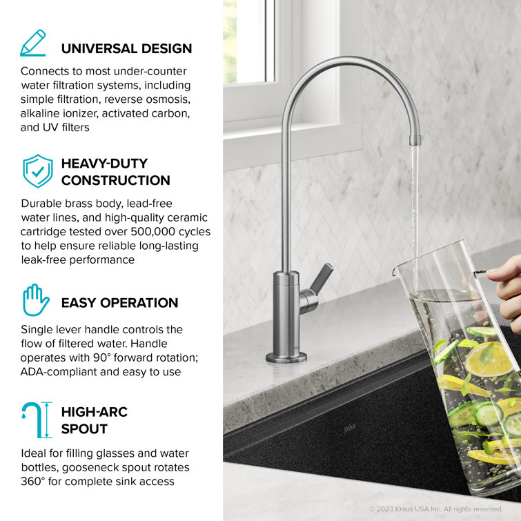 Spot-Free Stainless Steel High-Arc Water Filter Faucet