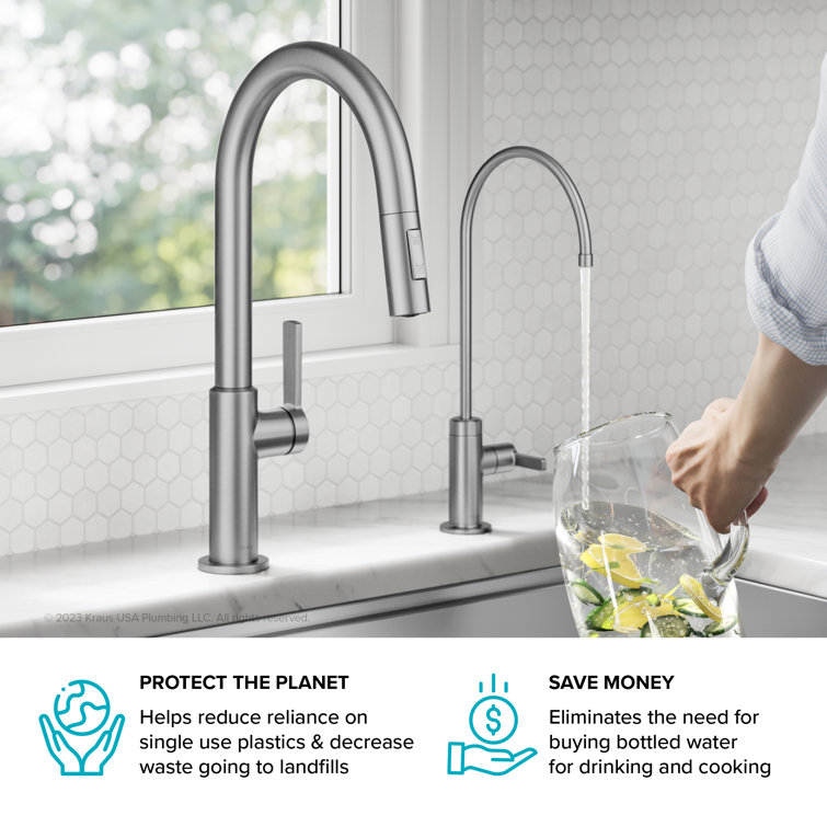 Spot-Free Stainless Steel High-Arc Water Filter Faucet