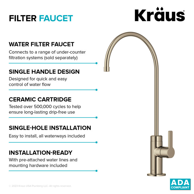 Antique Champagne Bronze Single Handle Water Filter Faucet