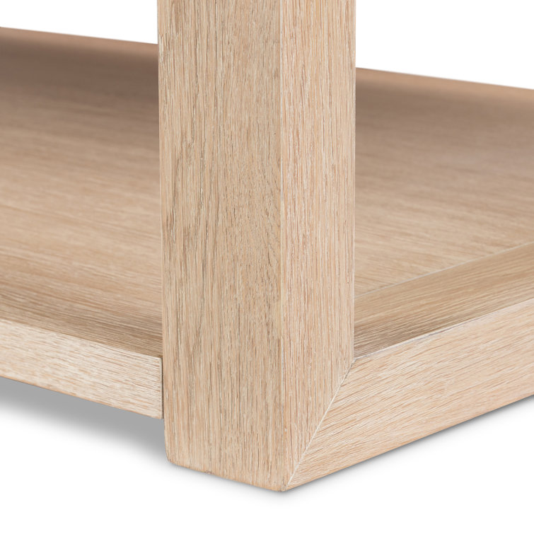 Natural Rectangular Wood Coffee Table with Storage