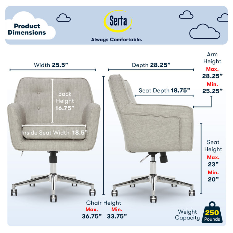 Ashland Light Gray Fabric Executive Swivel Office Chair