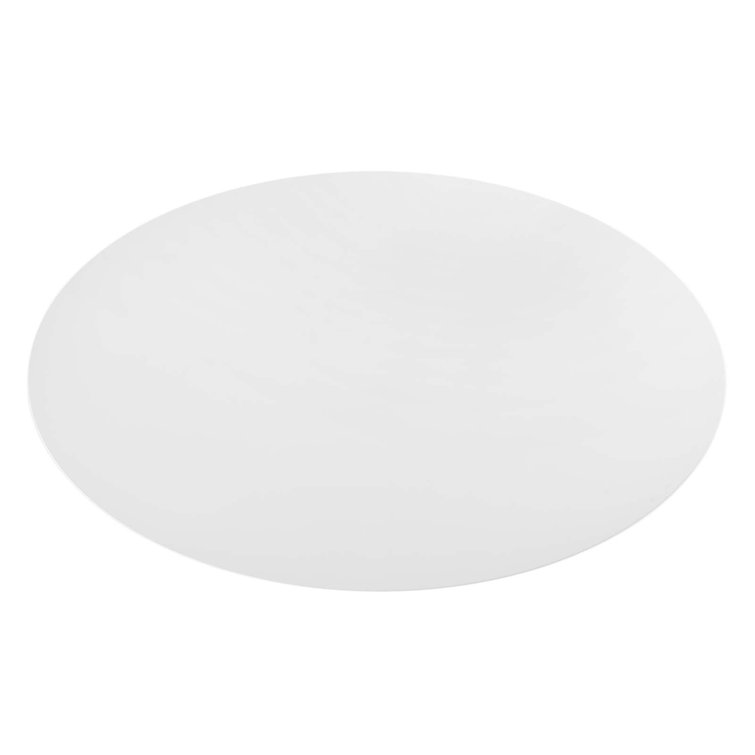 Lippa 78" White Wood Oval Dining Table with Black Base