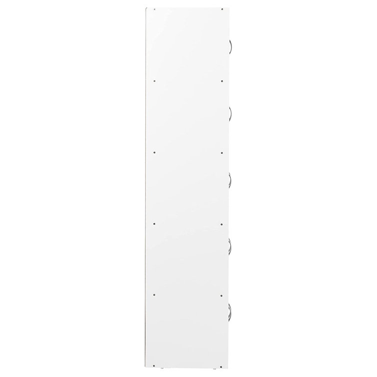 70.1" White Lockable Office Storage Cabinet with Shelves