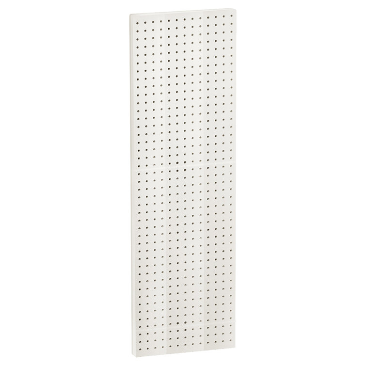 White Plastic Pegboard Wall Panel Storage Solution, 44" x 13.5", 2-Pack