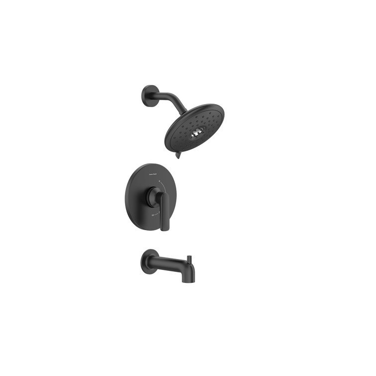 Matte Black Wall Mounted Tub and Shower Faucet Set