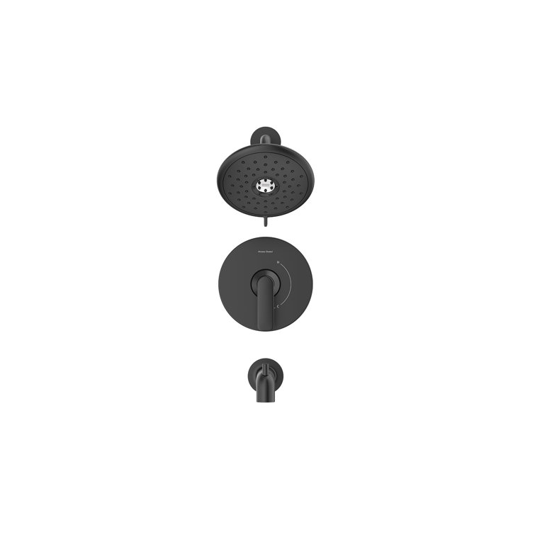 Matte Black Wall Mounted Tub and Shower Faucet Set