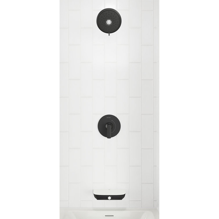 Matte Black Wall Mounted Tub and Shower Faucet Set